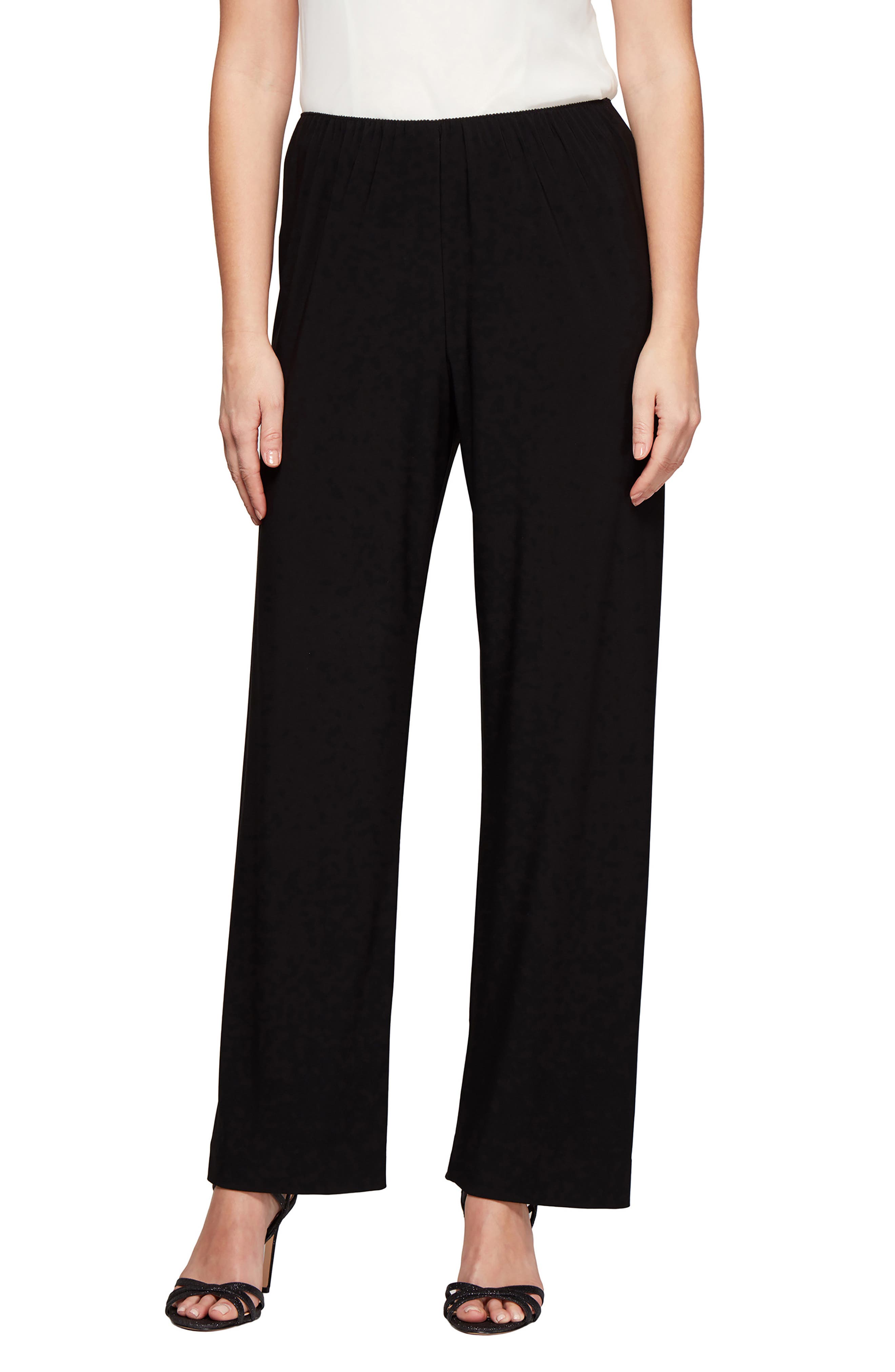 Alex Evenings Matte Jersey Straight Leg Pants