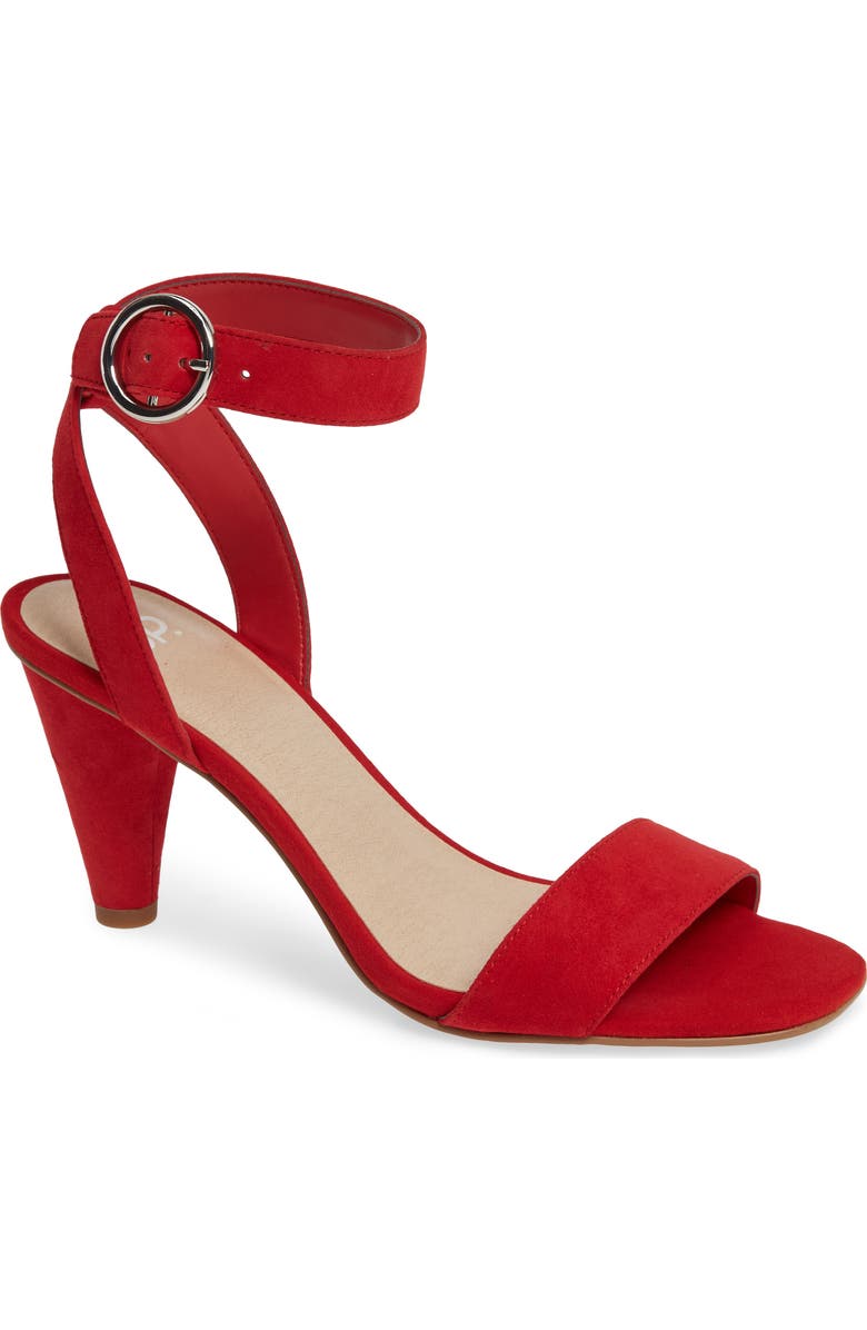 BP. Cleo Cone Heel Sandal, Main, color, Red Suede