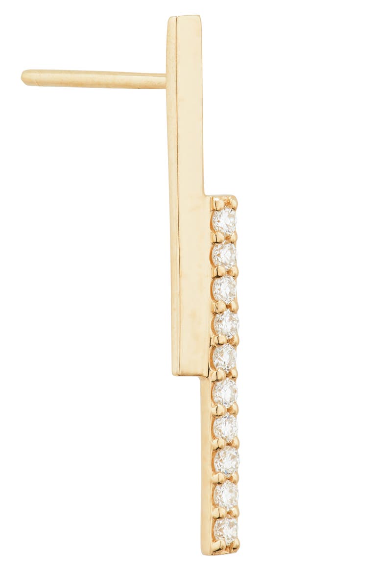 14K Gold Diamond Bar Linear Earrings, Alternate, color, YELLOW GOLD