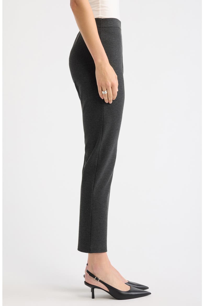 High Waist Ankle Skinny Ponte Pants, Alternate, color, GREY DARK CHARCOAL HEATHER