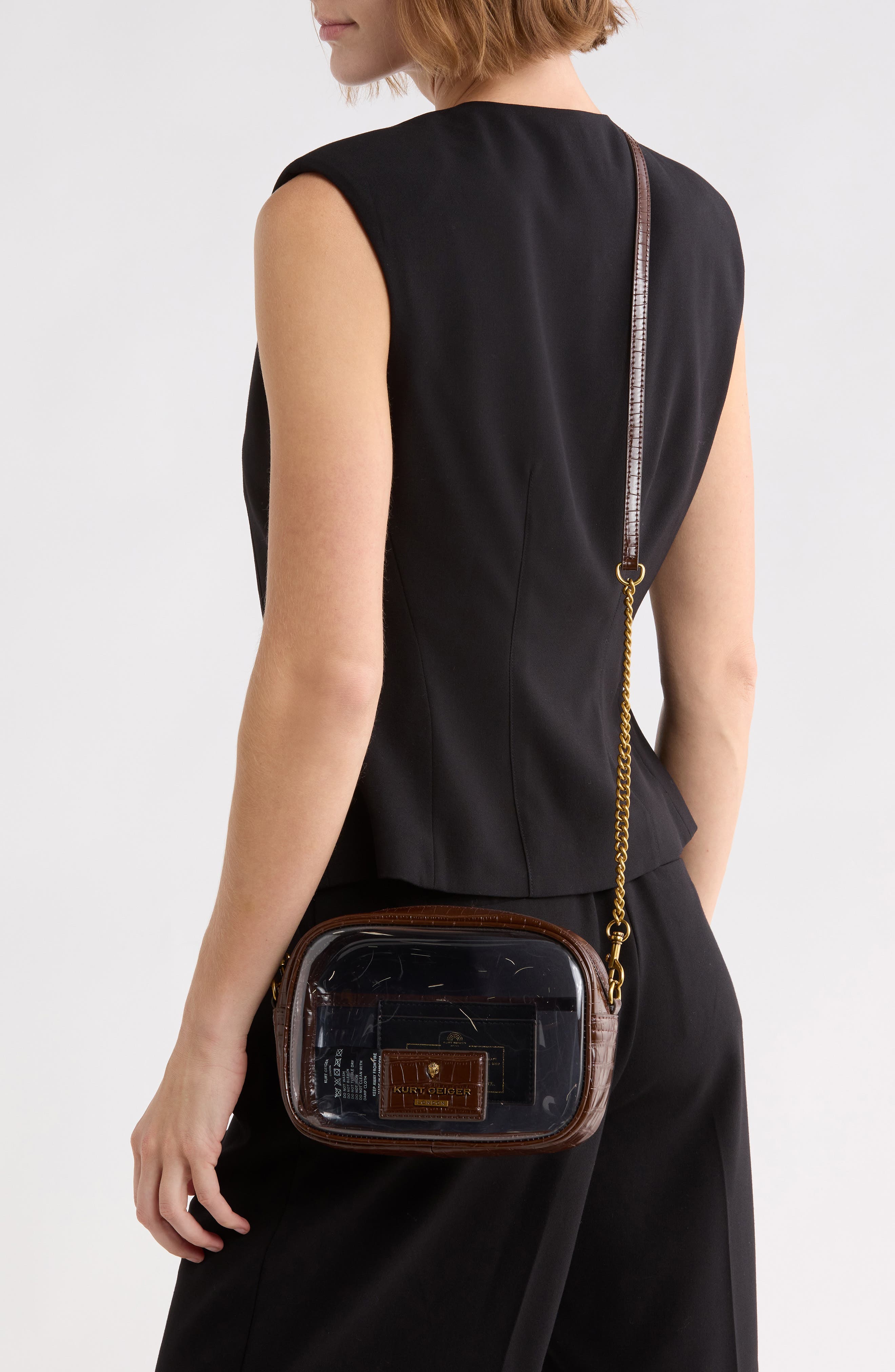 Chiswick Clear Vinyl Camera Bag, Alternate, color, OPEN BROWN