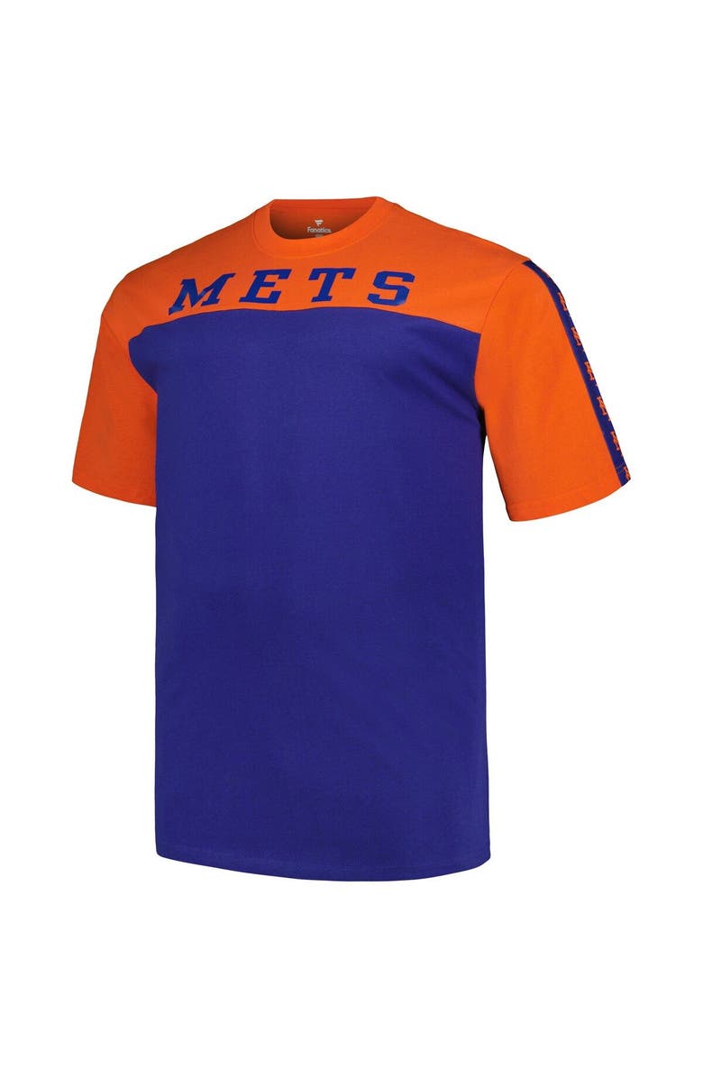 PROFILE Men's Profile Orange/Royal New York Mets Big & Tall Yoke Knit T-Shirt, Alternate, color, Orange