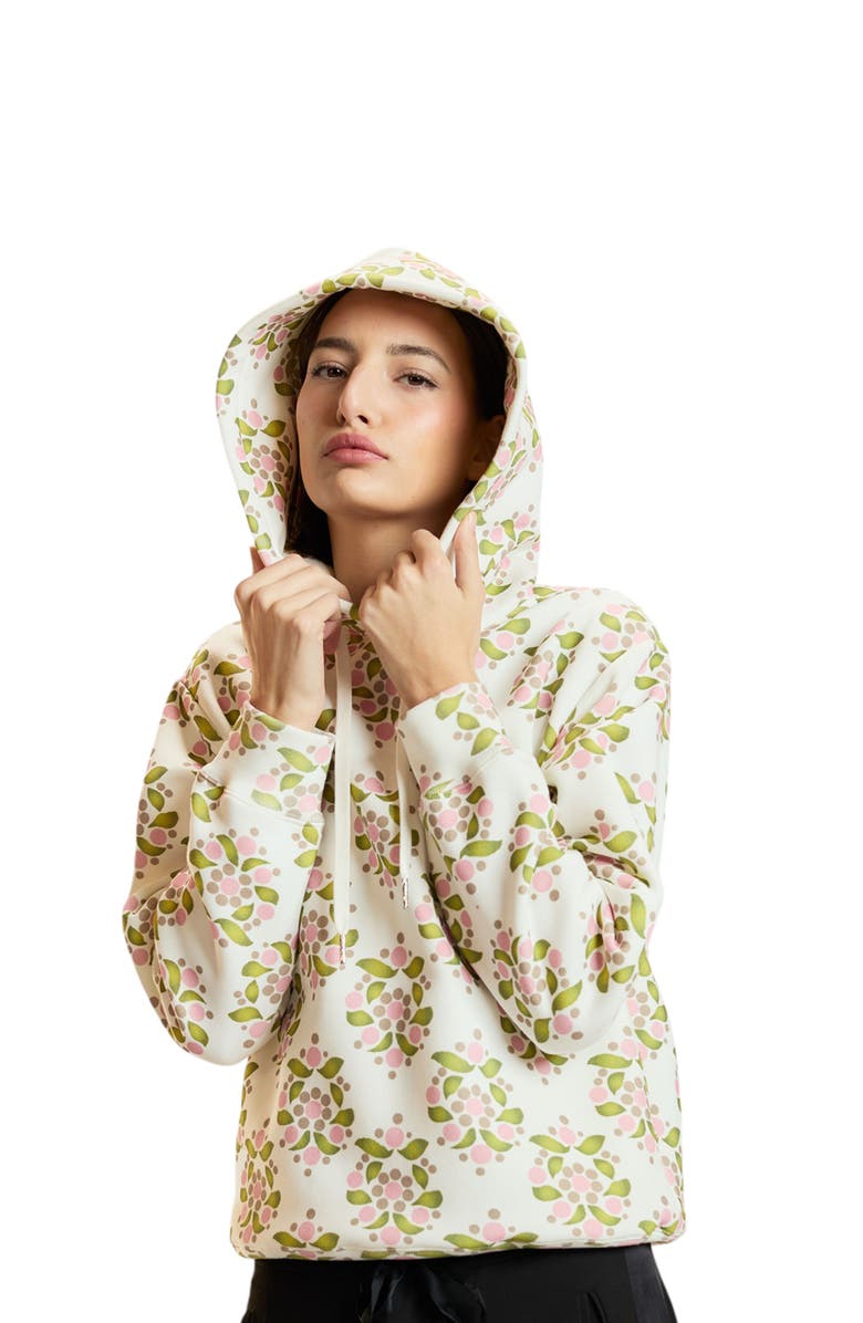 Cynthia Rowley Bloom Printed Hoodie, Alternate, color, White
