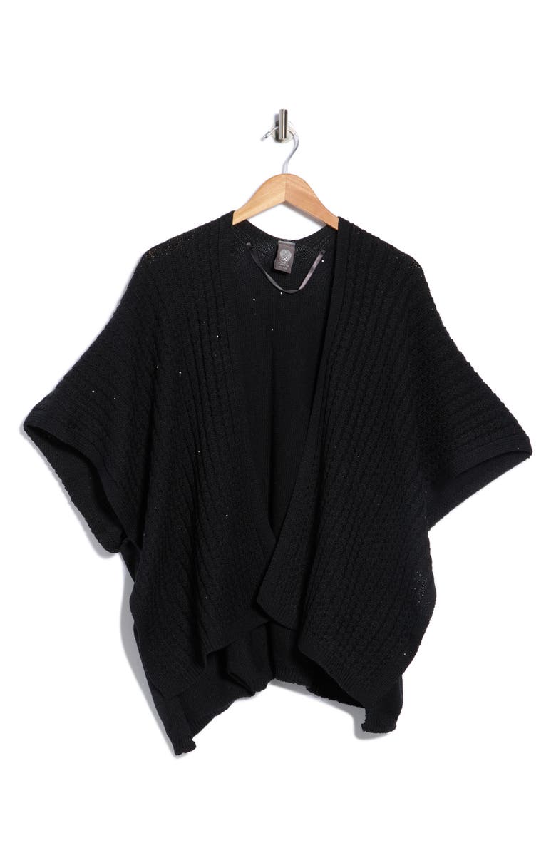 Vince Camuto Shine Knit Topper, Main, color, Black