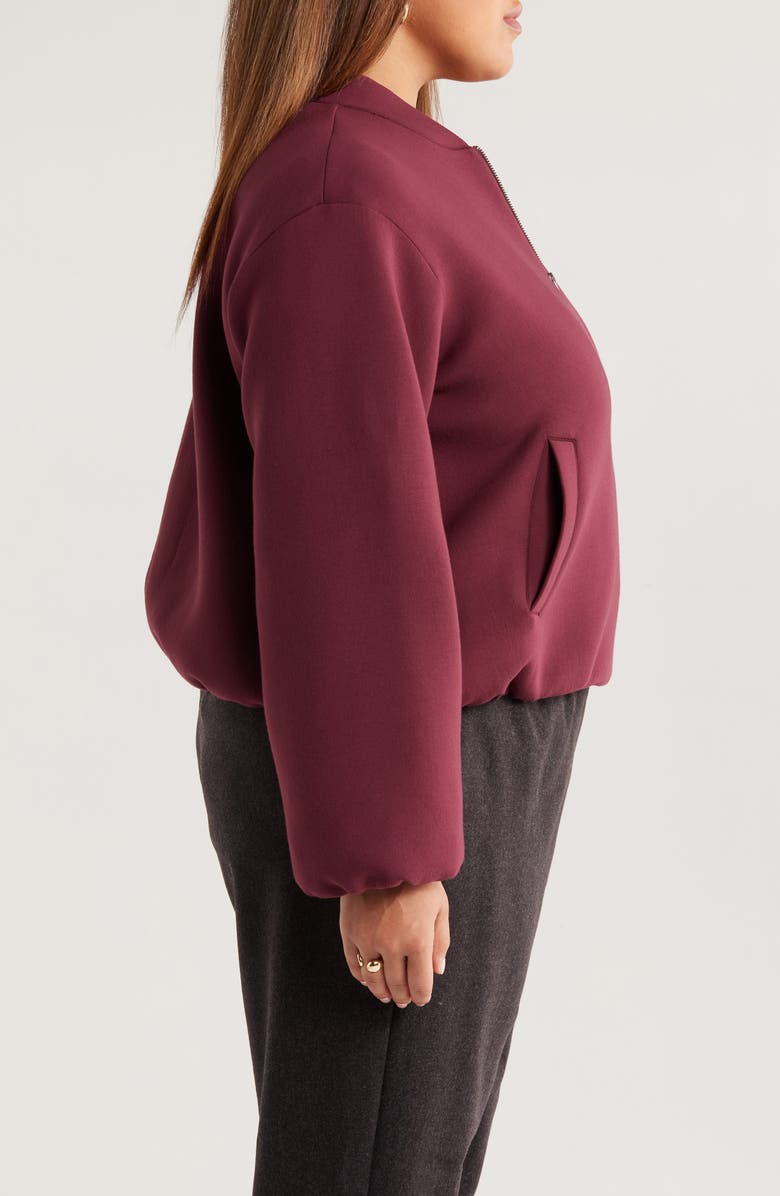 Nordstrom Scuba Knit Bomber Jacket, Alternate, color, Burgundy Royale