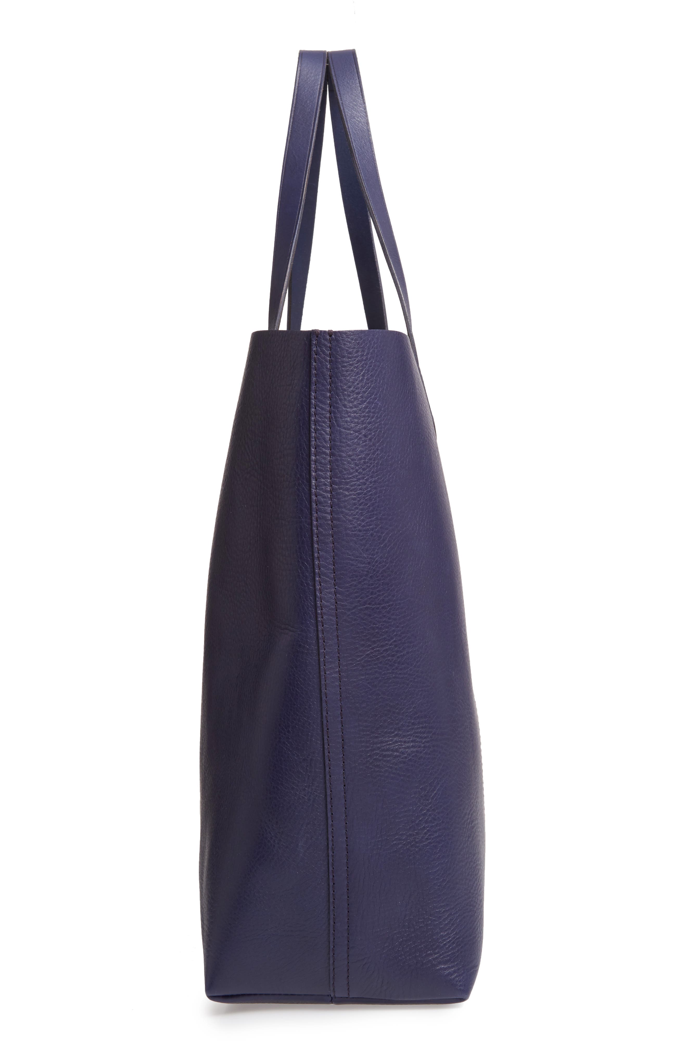 Suede Stripe Transport Leather Tote, Alternate, color, DARK MIDNIGHT