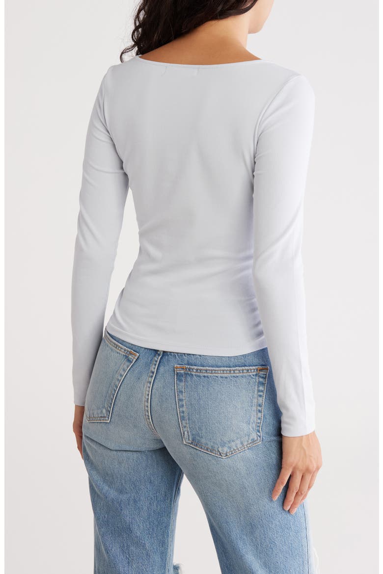 Side Ruched Long Sleeve T-Shirt, Alternate, color, ARTIC ICE COMBO