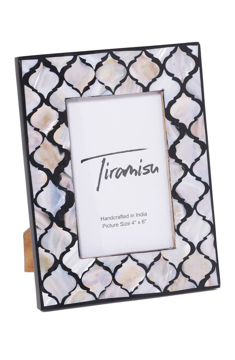 Tiramisu Mother-of-Pearl Picture Frame - Geometric Pattern, Main, color, Ivory
