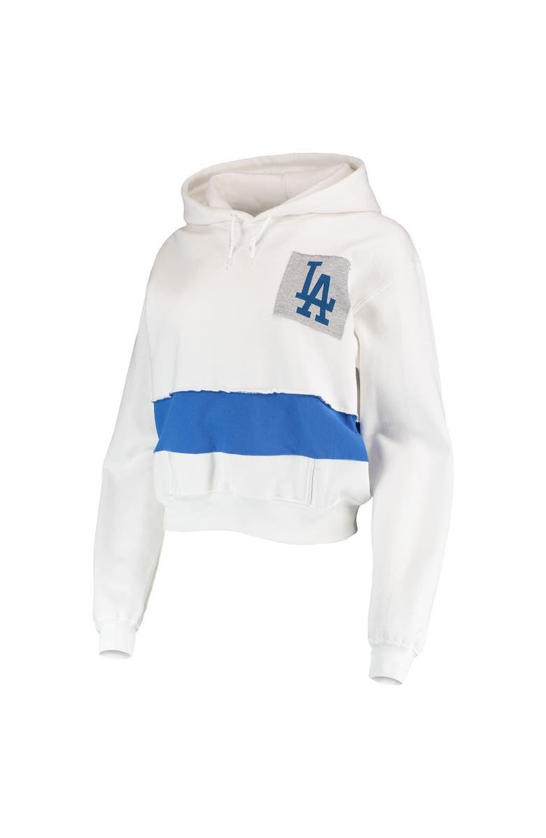 REFRIED APPAREL Women's Refried Apparel White/Royal Los Angeles Dodgers Cropped Pullover Hoodie, Alternate, color, 