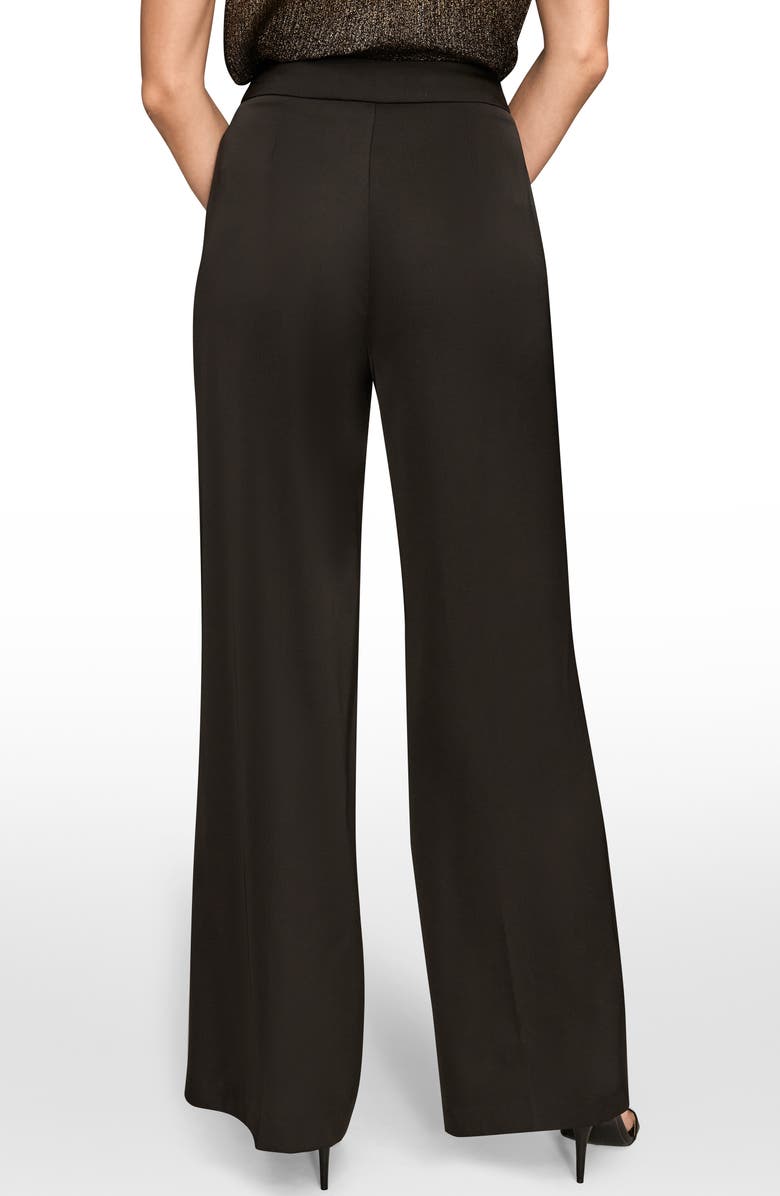 Donna Karan New York Wide Leg Charmeuse Pants, Alternate, color, Black