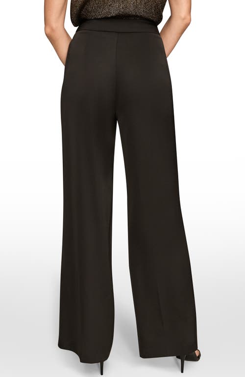 Donna Karan New York Wide Leg Charmeuse Pants In Black