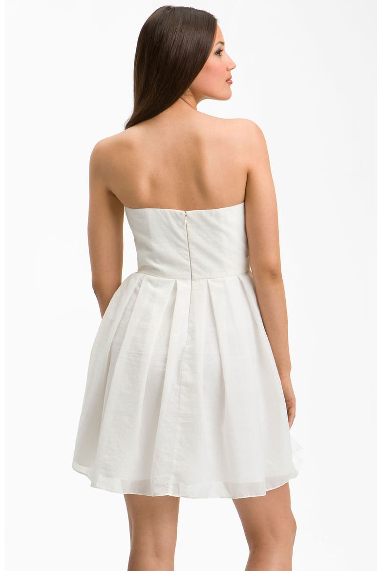 Sweetheart Neckline Bow Detail Dress, Alternate, color, WHITE