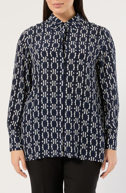 Geometric Print Long Sleeve Shirt