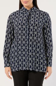 Marina Rinaldi Geometric Print Long Sleeve Shirt