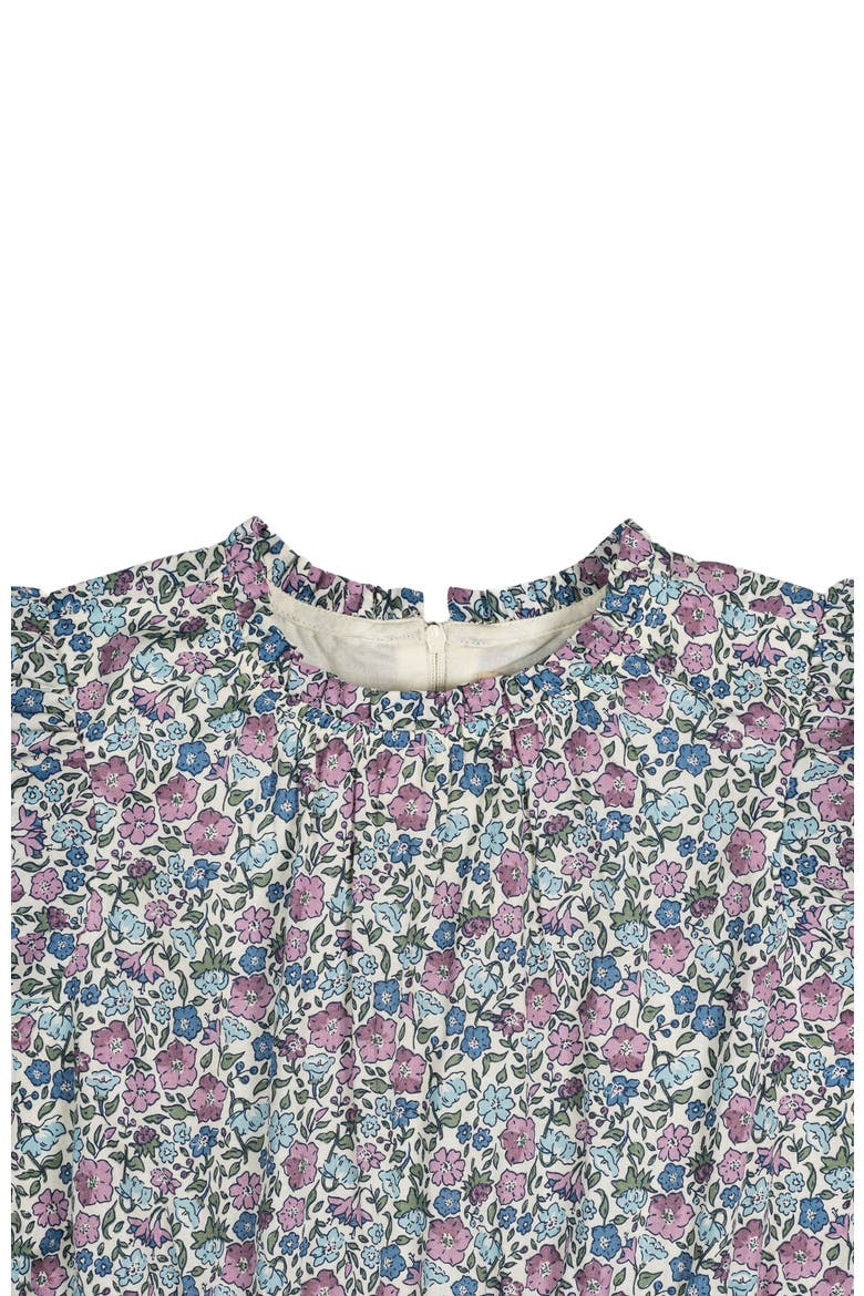 Girls' Organic Ruffle Edge Puff Sleeve Dress, Toddler, Alternate, color, Heather Fields Floral