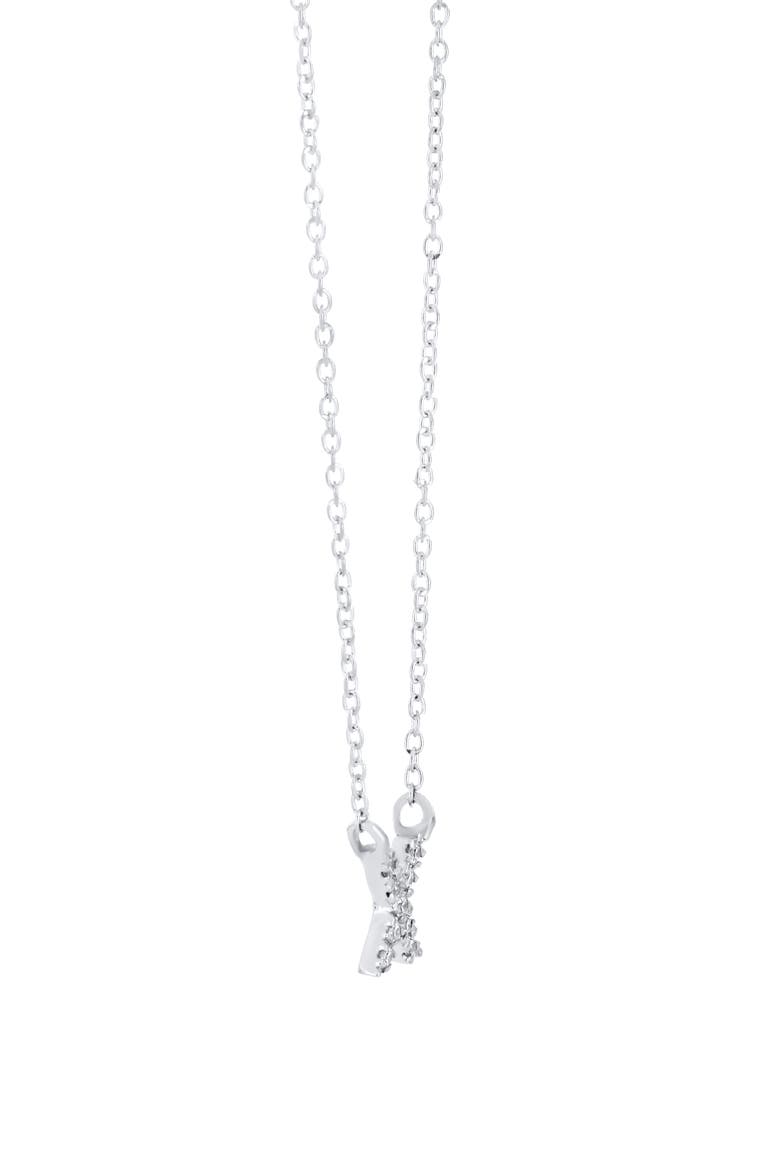 Icon Diamond Initial Pendant Necklace, Alternate, color, 18K WHITE GOLD - X