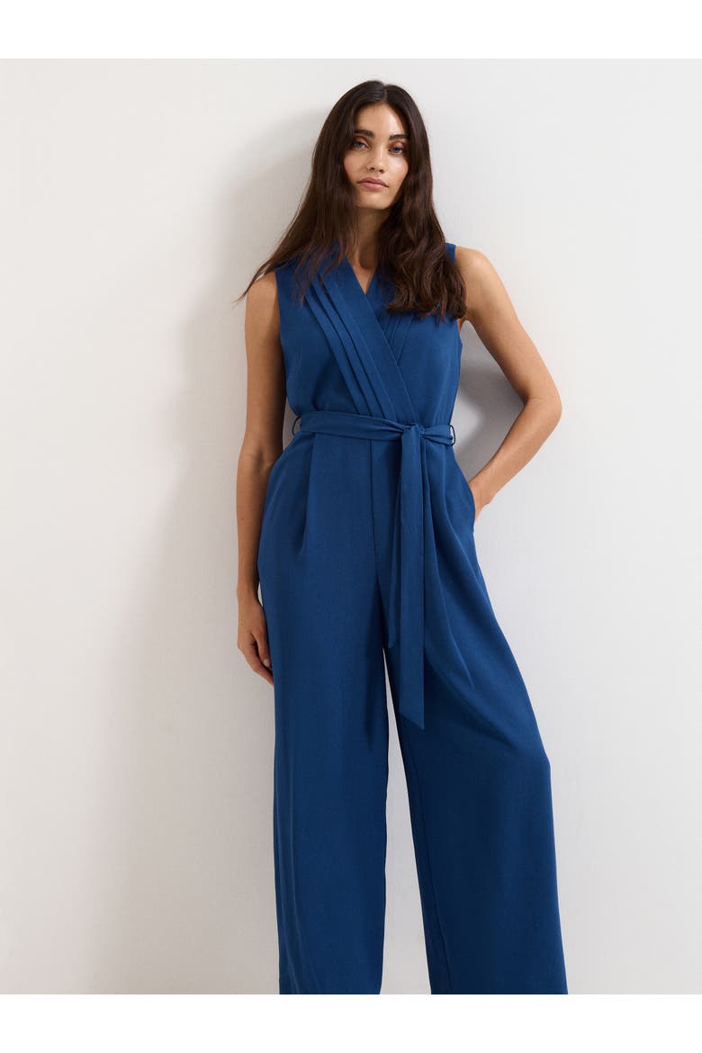 Maisley Pleated Cropped Jumpsuit, Alternate, color, Indigo