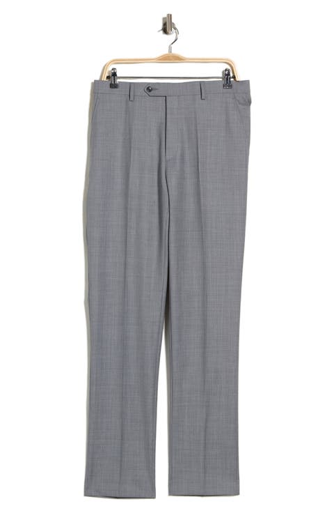 Flat Front Wool Blend Dress Pants