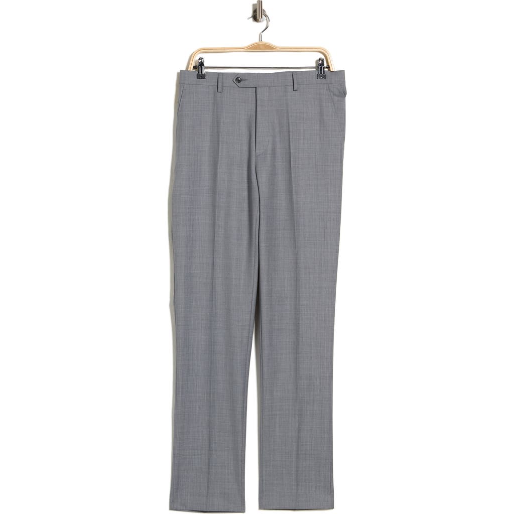 Tommy Hilfiger Flat Front Wool Blend Dress Pants In Light Grey Sharkskin Solid