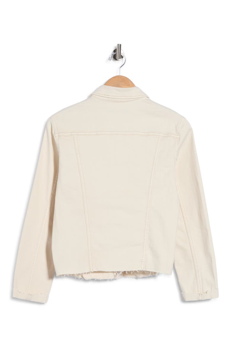 Janelle Slim Raw Hem Jacket, Alternate, color, MACADAMIA