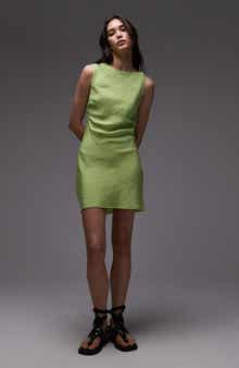 Topshop Textured Open Back Minidress