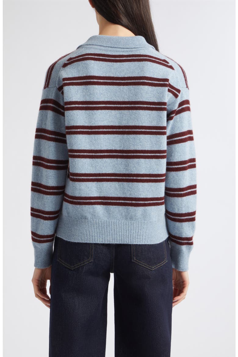 Edie Striped Wool Polo Sweater, Alternate, color, VINTAGE WITH PORT