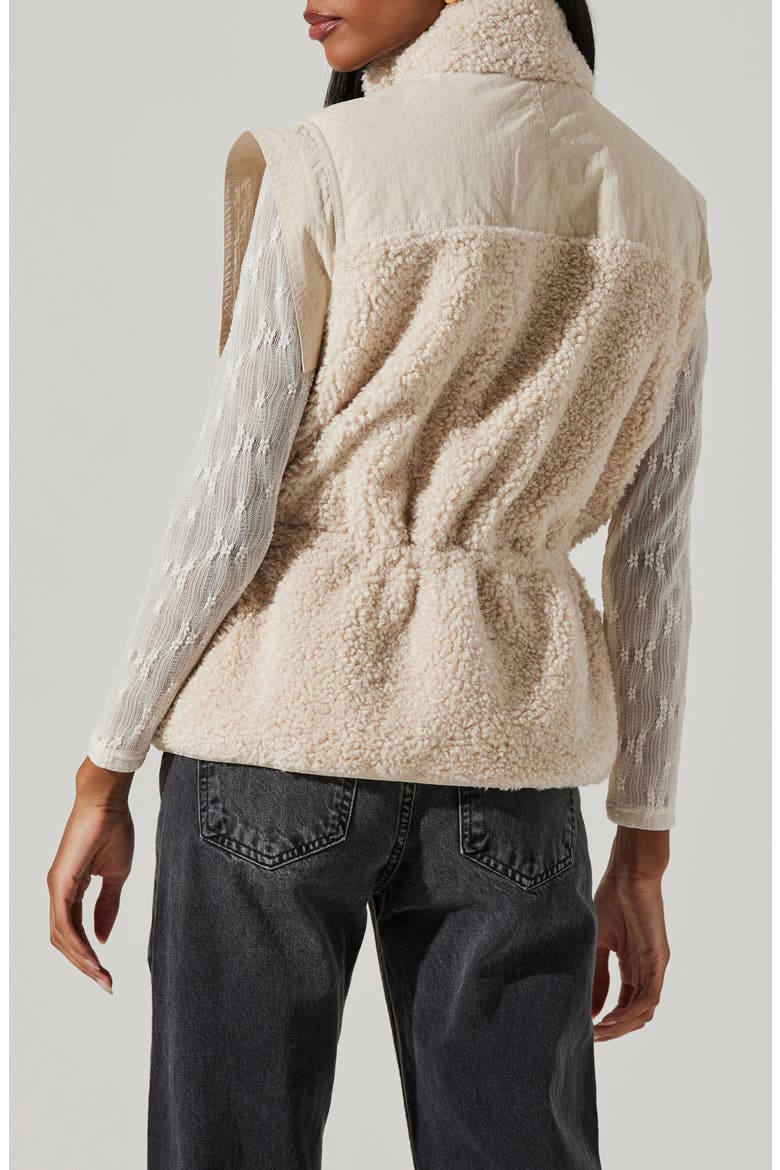 Ivania Fleece Trim Vest, Alternate, color, CREAM