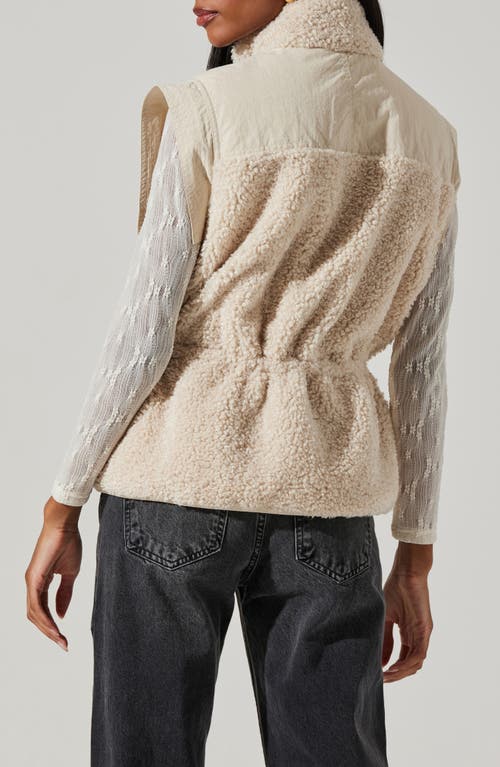 Astr The Label Ivania Fleece Trim Vest In Neutral
