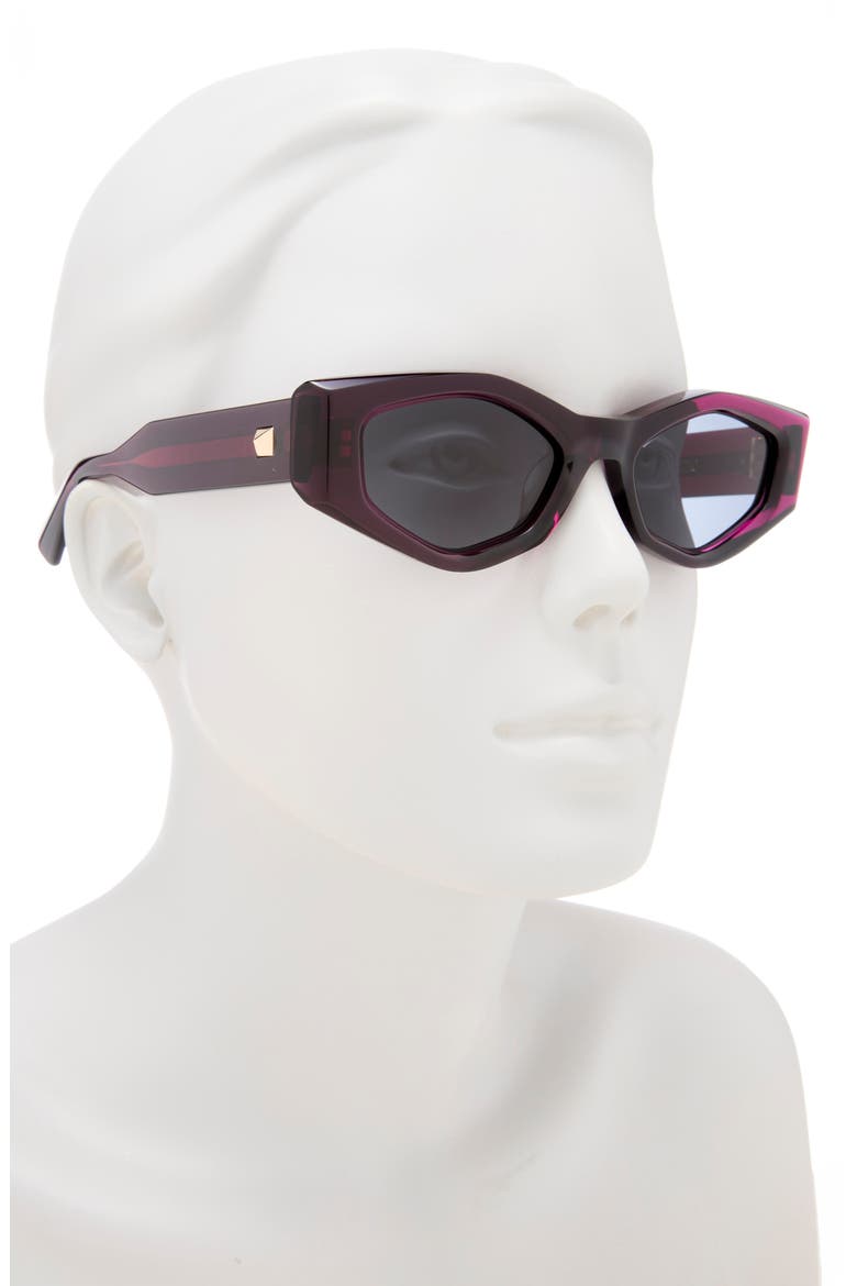 51mm Polarized Cat Eye Sunglasses, Alternate, color, PURPLE PURPLE GREY