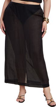 ELOQUII Sheer Printed Organza Skirt