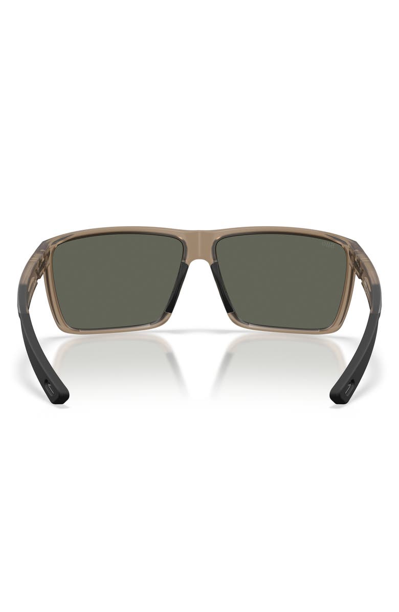 Costa Del Mar Rincon II 64mm Polarized Oversize Rectangular Sunglasses, Alternate, color, Matte Brown Smoke / Gray 580G