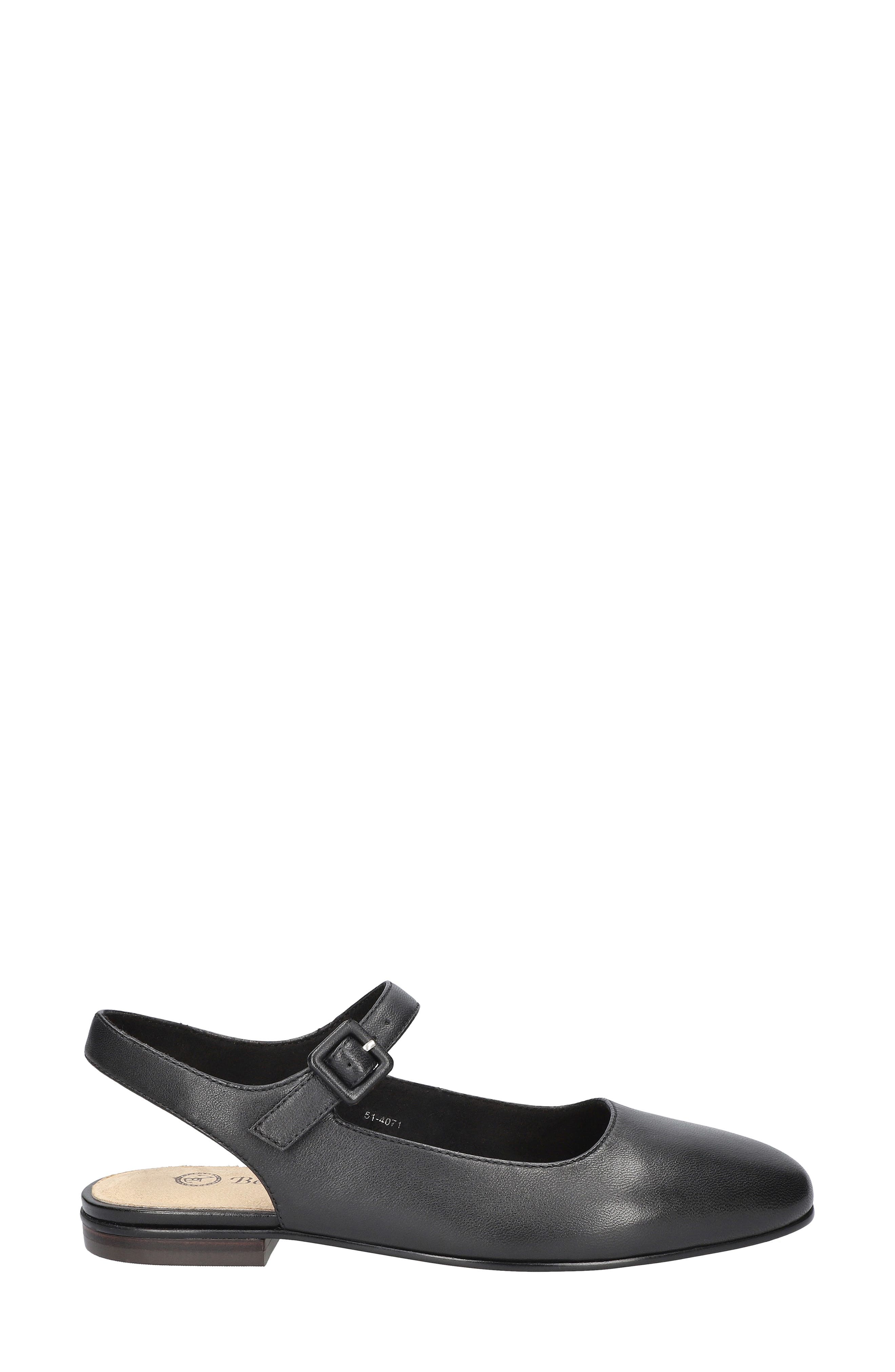 Bella Vita Andie Slingback Flat, Alternate, color, Black Leather