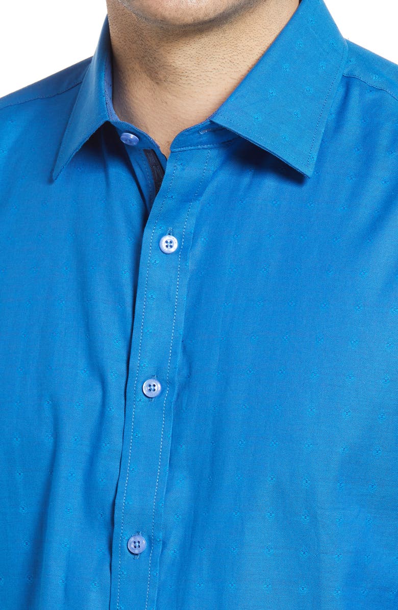 English Laundry Trim Fit Dot Dress Shirt, Alternate, color, 