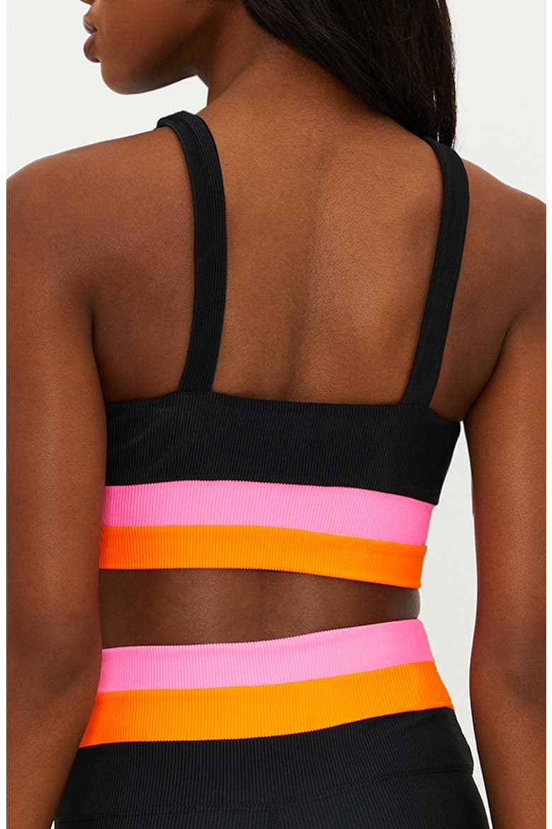 Mackenzine Colorblock Sports Bra, Alternate, color, SANGRIA