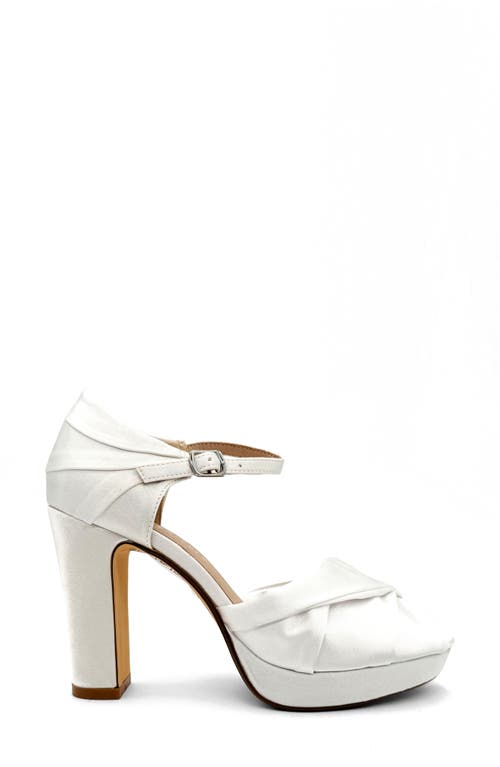 Chelsea Crew Gloria Platform Peep Toe Pump In White