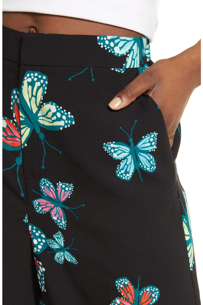 Cristina Martinez Print Pants, Alternate, color, BLACK BUTTERFLY BEAUTY