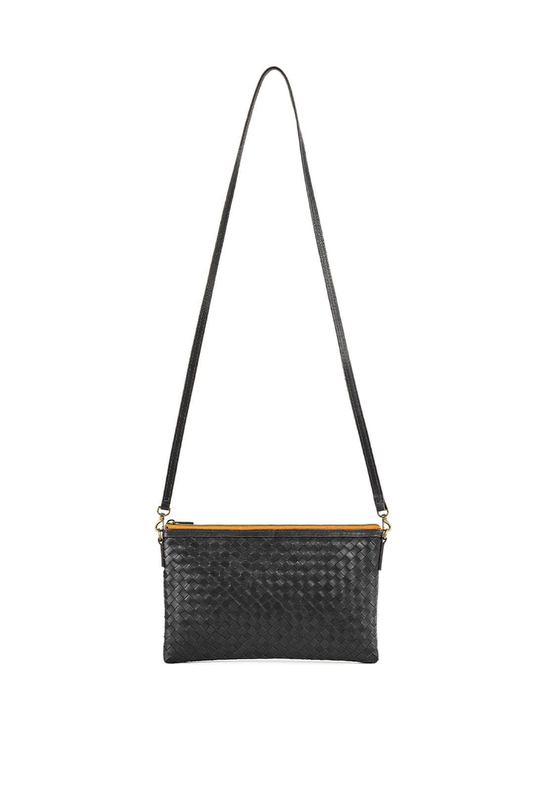 Deux Mains Woven Crossbody Clutch Bag, Alternate, color, Black