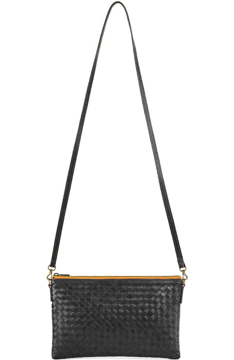 Deux Mains Woven Crossbody Clutch Bag, Alternate, color, Black