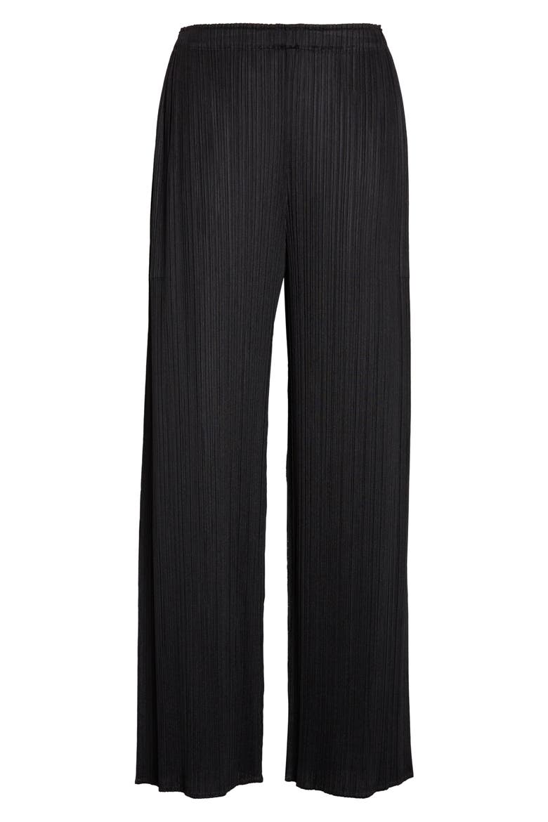Monthly Color February Pleated Straight Leg Pants, Alternate, color, BLACK