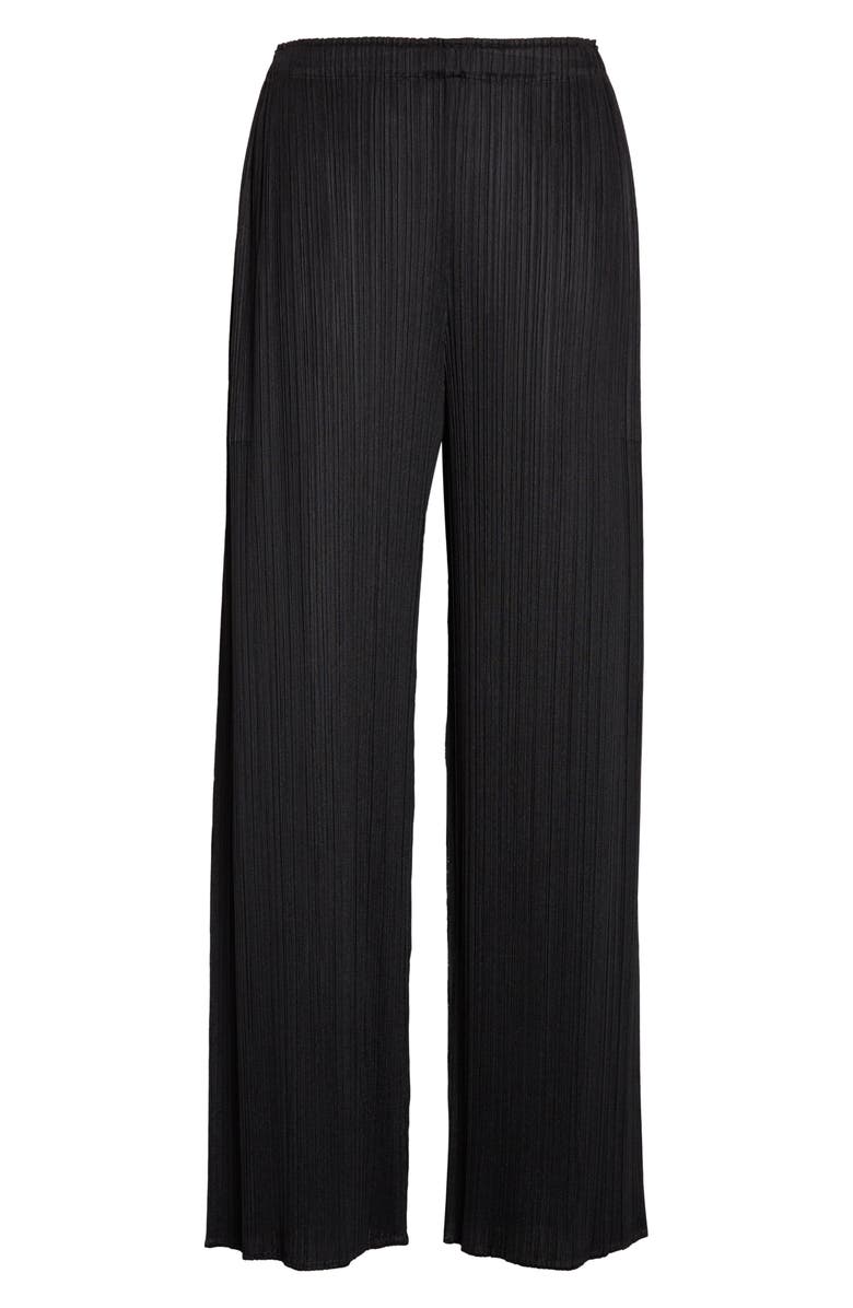 Pleats Please Issey Miyake Monthly Color February Pleated Straight Leg Pants, Alternate, color, Black