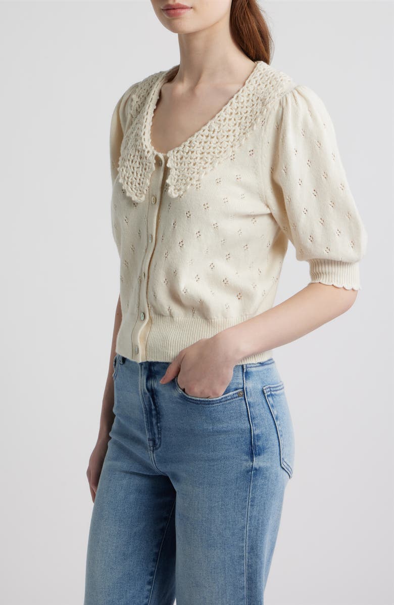 Rails Mindy Pointelle Cardigan, Alternate, color, Ivory