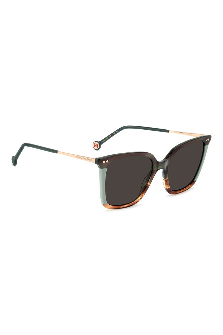 53mm Square Sunglasses, Alternate, color, STRIPED GREEN BROWN/ GREY