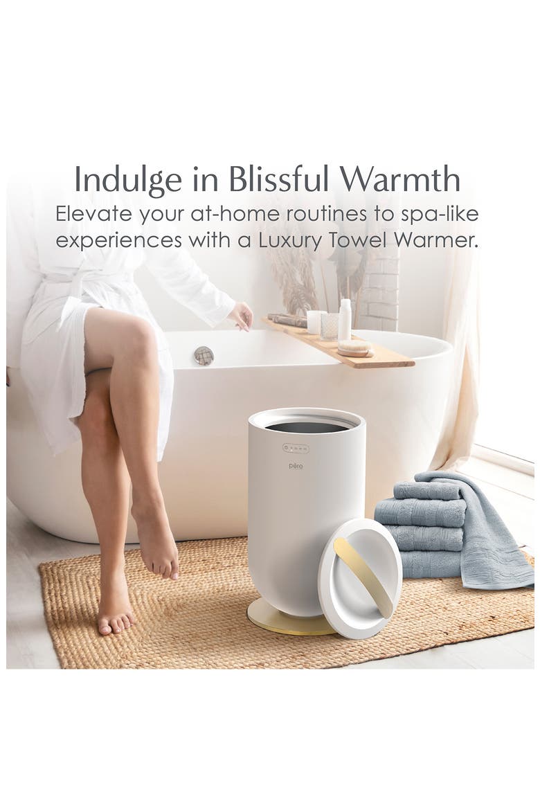 X-Large Towel & Linen Warmer, Alternate, color, WHITE GOLD