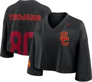 Nike Women's Nike Black USC Trojans Cropped Mesh Fashion Jersey