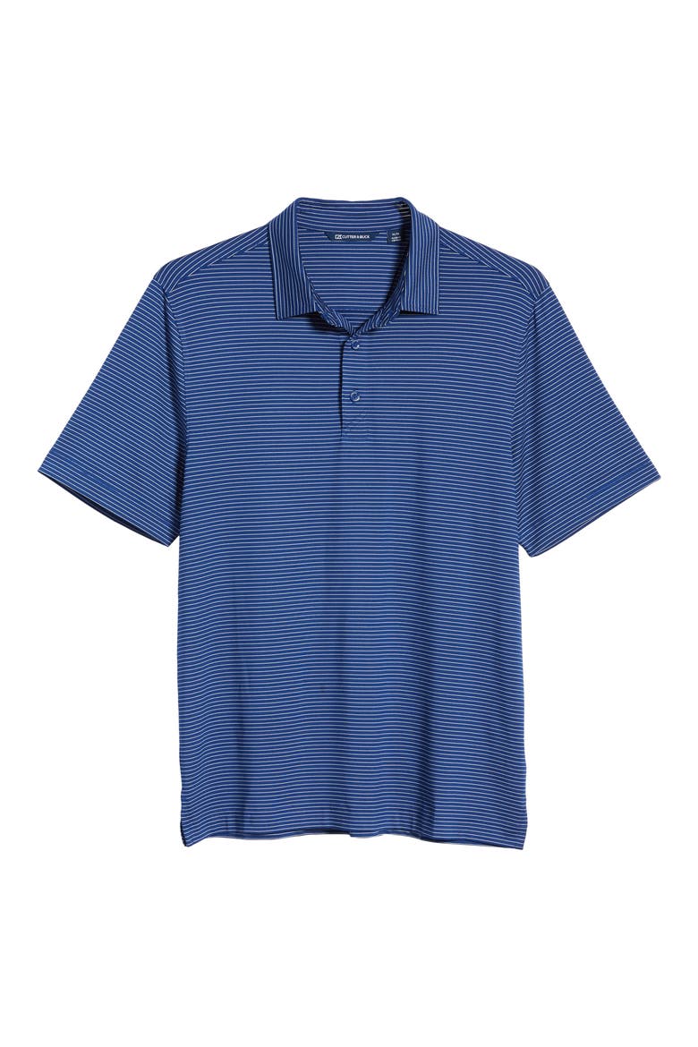 Forge DryTec Pencil Stripe Performance Polo, Alternate, color, TOUR BLUE