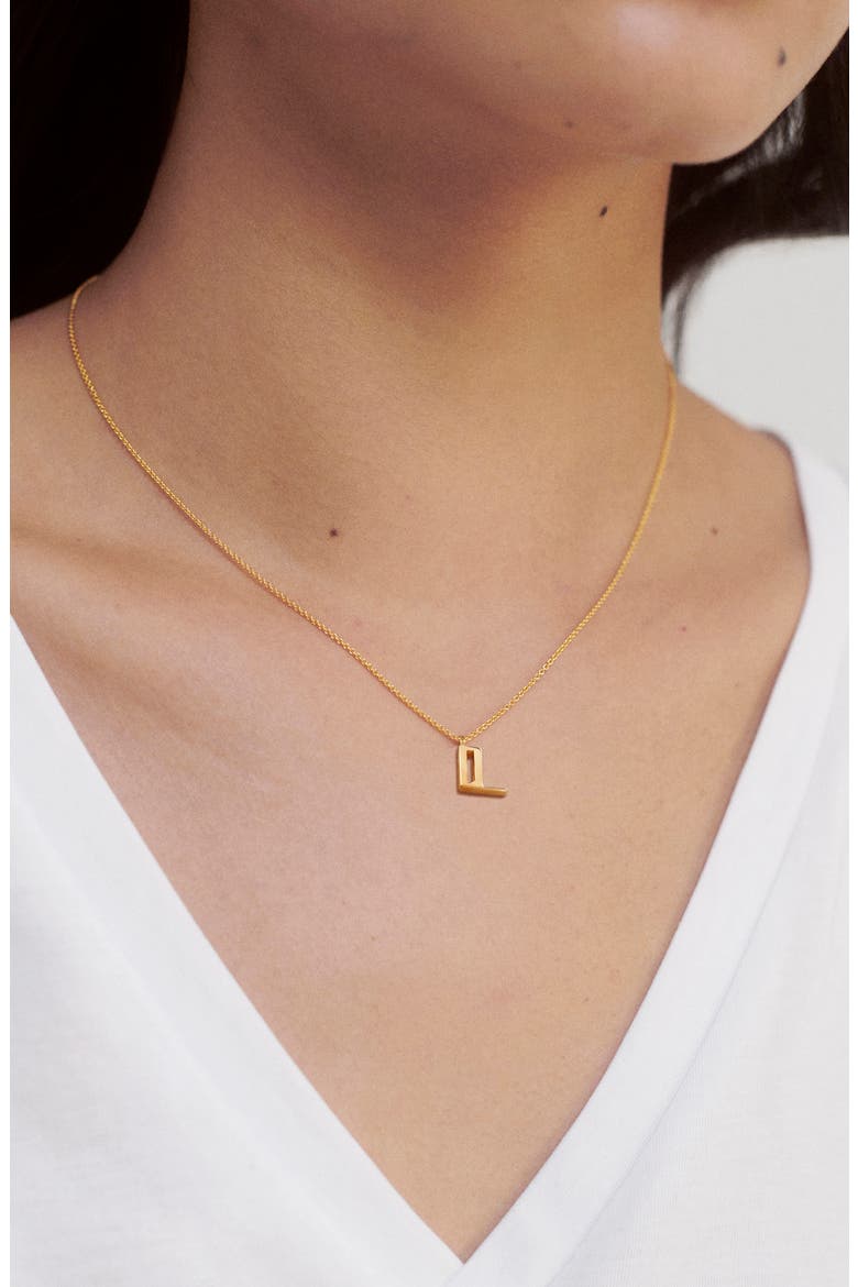 Initial Pendant Necklace, Alternate, color, 18CT GOLD VERMEIL/ SS- L