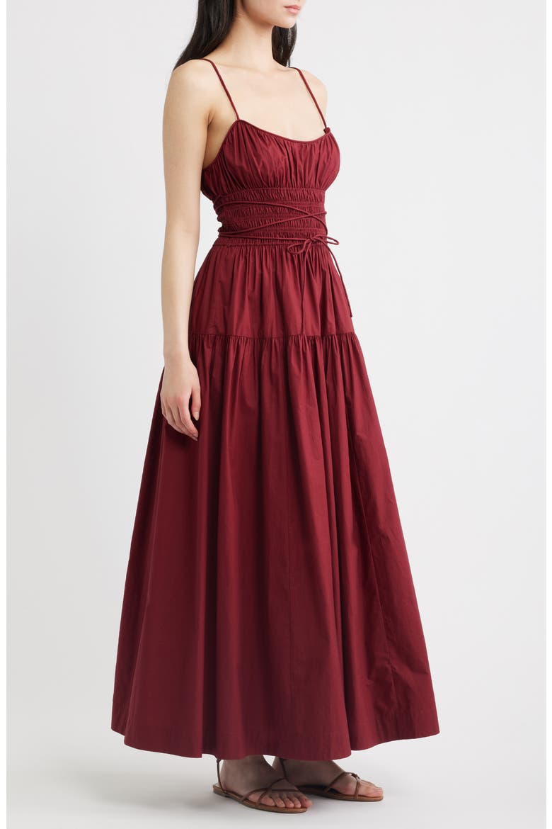 Safia Organic Cotton Maxi Dress, Alternate, color, DEEP RUBY
