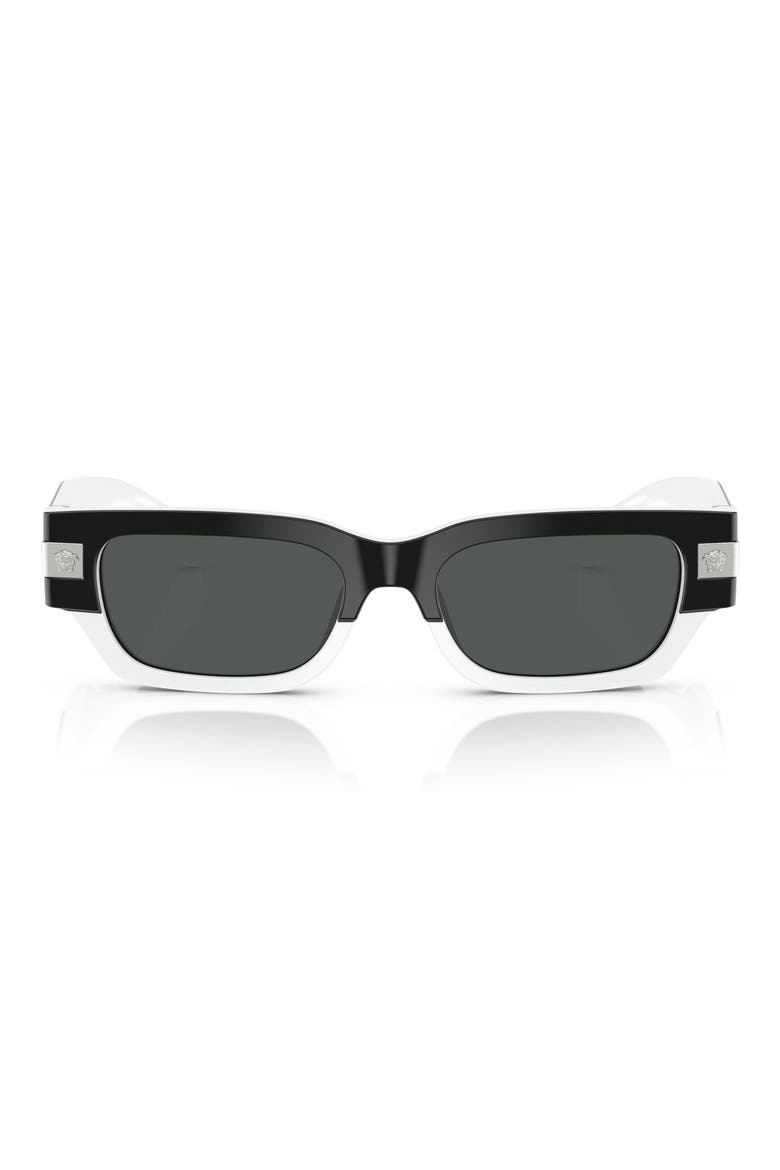 53mm Rectangular Sunglasses, Main, color, DARK GREY