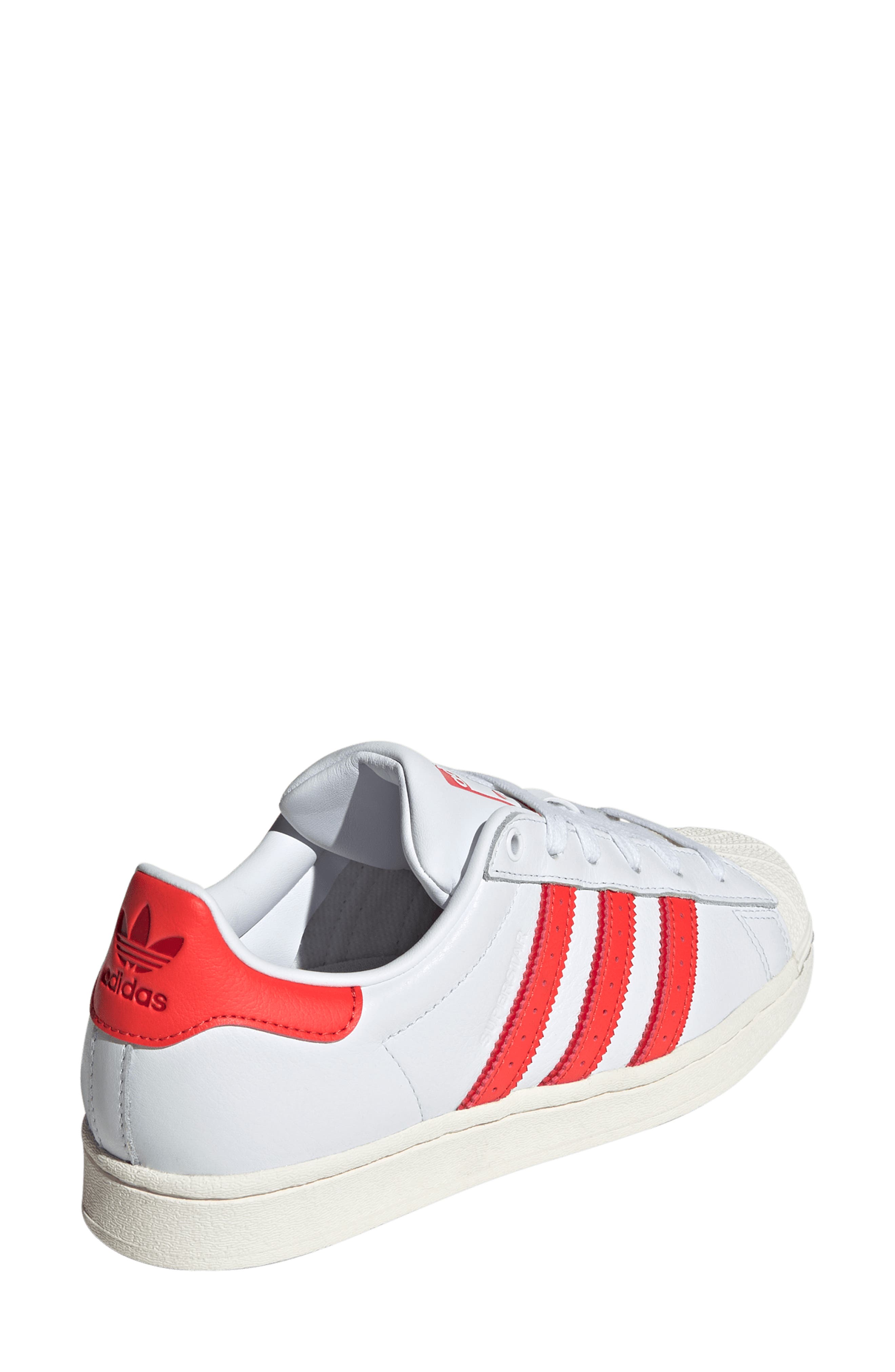 adidas Superstar Sneaker, Alternate, color, White/ Cloud White/ Bright Red