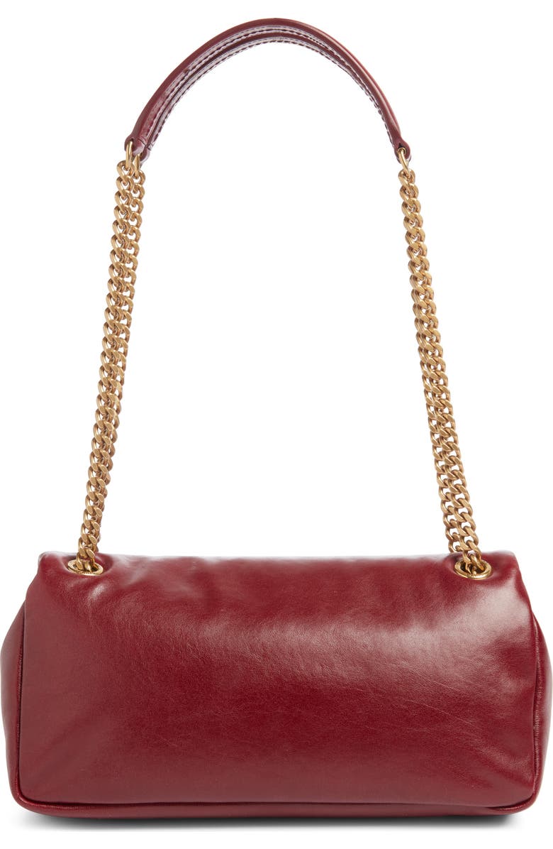 Saint Laurent Small Calypso Leather Shoulder Bag, Alternate, color, Rubis